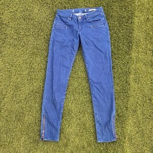 Guess Jeans Skinny Ultra Low Size 26x28 Rise Blue Wash Denim Zipper Ankle